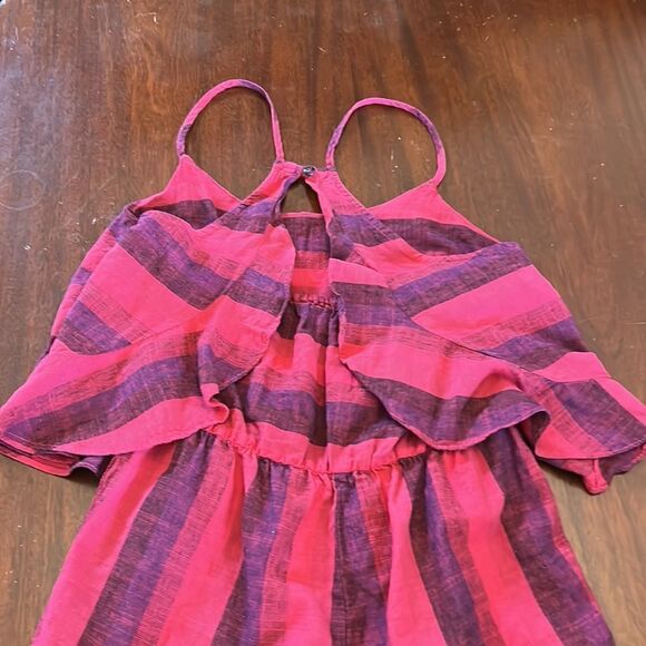 Anthropologie red halter top romper with ruffle back Size S New - Picture 4 of 9